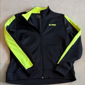 GUESS Black Jacket with Neon Yellow Accents